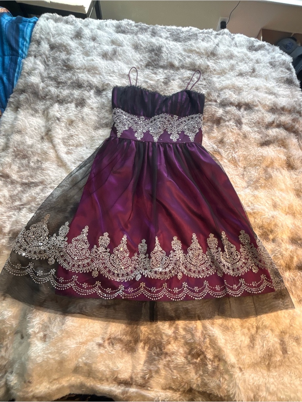 Vintage Y2K Morgan & Co. Purple and black Dress with Silver Embellishment